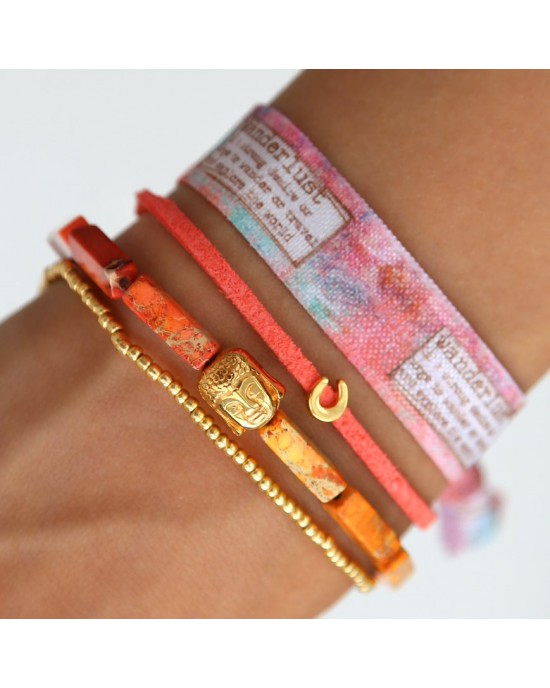 Love Ibiza- Armband for good luck - coral gold