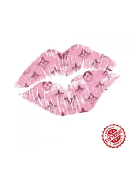 Sticker lippen LV Roze