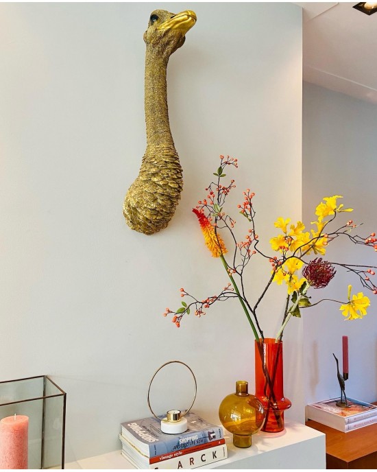Wanddecoratie struisvogel - goud 